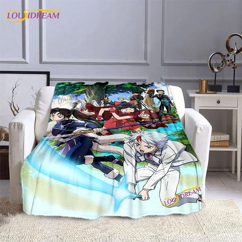 Cartoon Hanyou No Yashahime Printed Blanket Inuyasha Flannel Blanket Throws on Sofa Bed Home Bedspread Warm Gifts for Kids