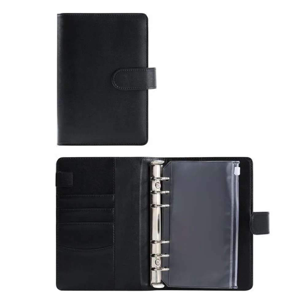 المحمولة A6 الميزانية النقدية Binde مع مشبك إغلاق مغناطيسي بو دفتر الموثق مع مغلفات سستة غطاء دفتر الملاحظات مجلة