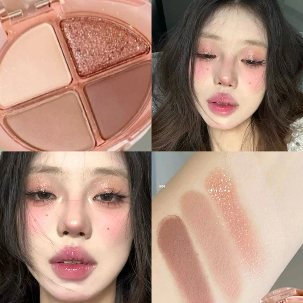 パール調フラッシュハイライター カメレオン偏光クリアダイヤモンド アイブライトニング 4色シマーハイライトパレット