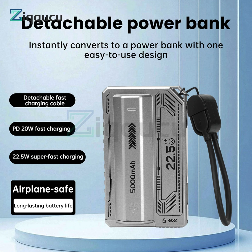 1 قطعة خالية من لحام 21700 علبة بنك الطاقة PD 20 واط شحن سريع مع كابل مدمج قابل للفصل لتقوم بها بنفسك علبة بطارية-بدون بطارية