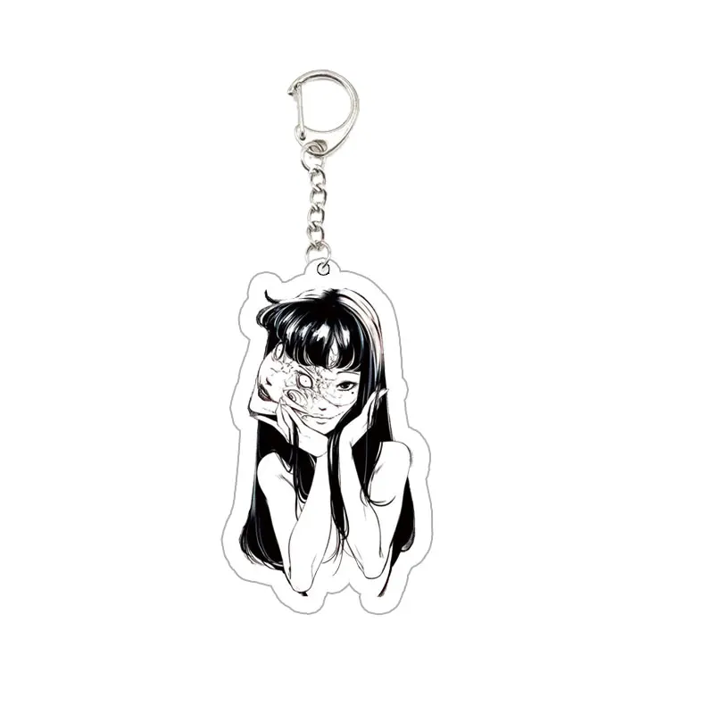 Junji Ito Key Chain Key Ring Keychain for Accessories Bag Acrylic Pendant Junji Ito Keyring Chains Jewelry Gifts