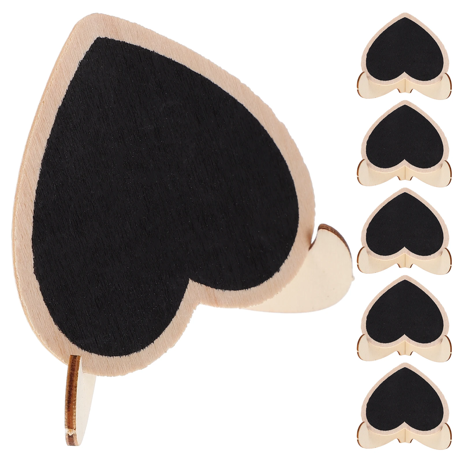 

10pcs Heart Shaped Chalkboard Small Message Boards With Bases Memo Display For Wedding Party Menu Labeling Craft Decor