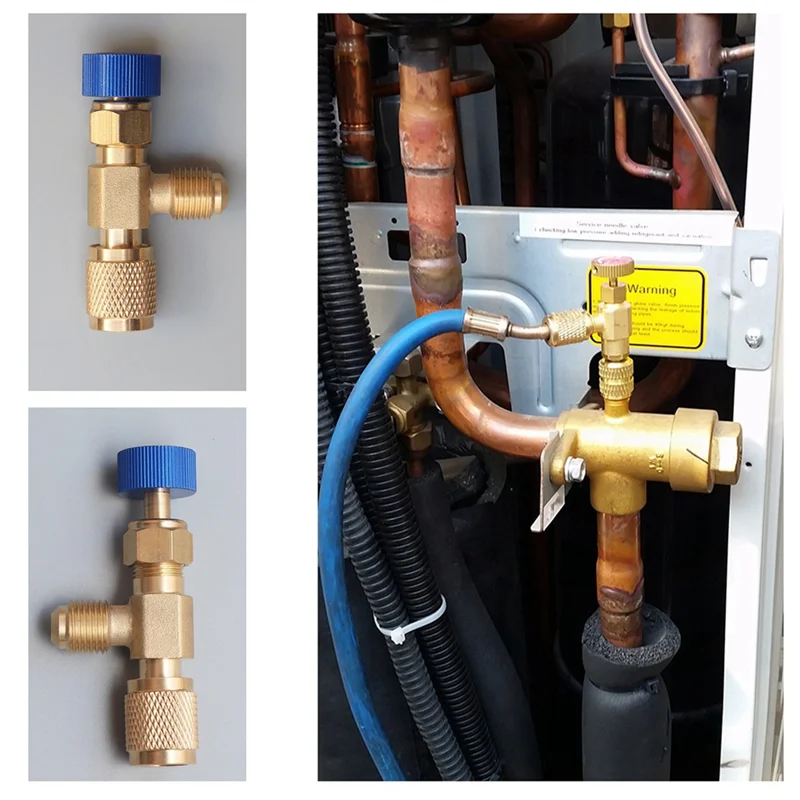 F-T R22 Клапан переменного тока 1/4 дюйма Наполнительное соединение Клапан хладагента кондиционера Ремонт кондиционера и предохранительный адаптер фторида