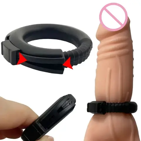 Penis Circumcision Corrector Delayed Ejaculation Locking Sperm Ring Adjustable Silicone Penis Erection Cock Ring Adult Products