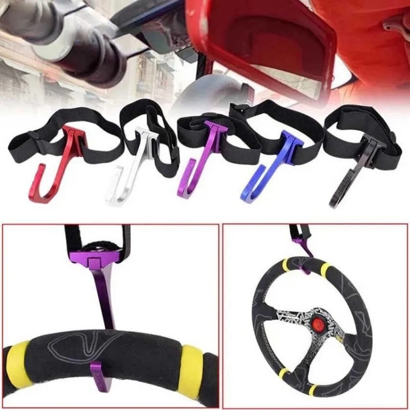 Gancio per volante per auto Supporto per gancio per parabrezza a sgancio rapido Modifica montata su gancio per organizer per interni auto