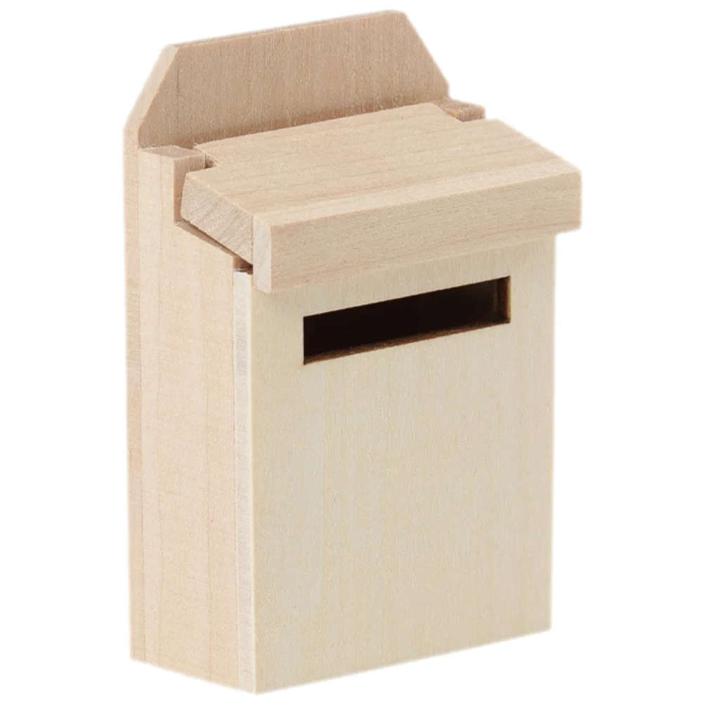 House 1:12 Dollhouse Mini Furniture Scene Model Clamshell Mailbox Blank Miniature Wooden Kid