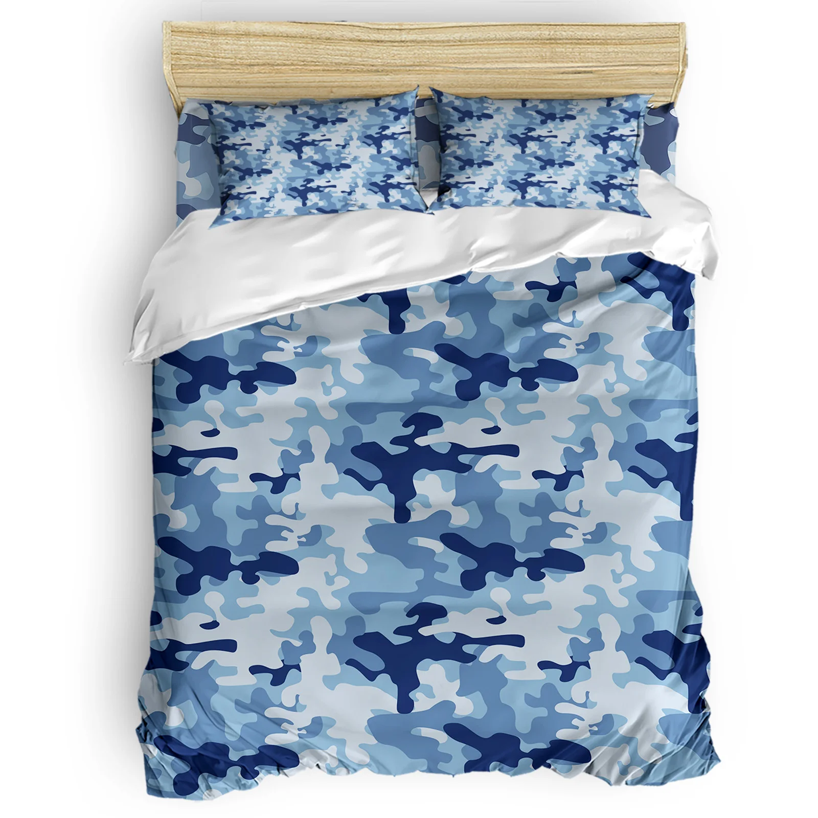 

Blue Camouflage Military Style Comfortable Household Goods Bedroom Bed Luxury Duvet Cover 2/3/4 Pieces