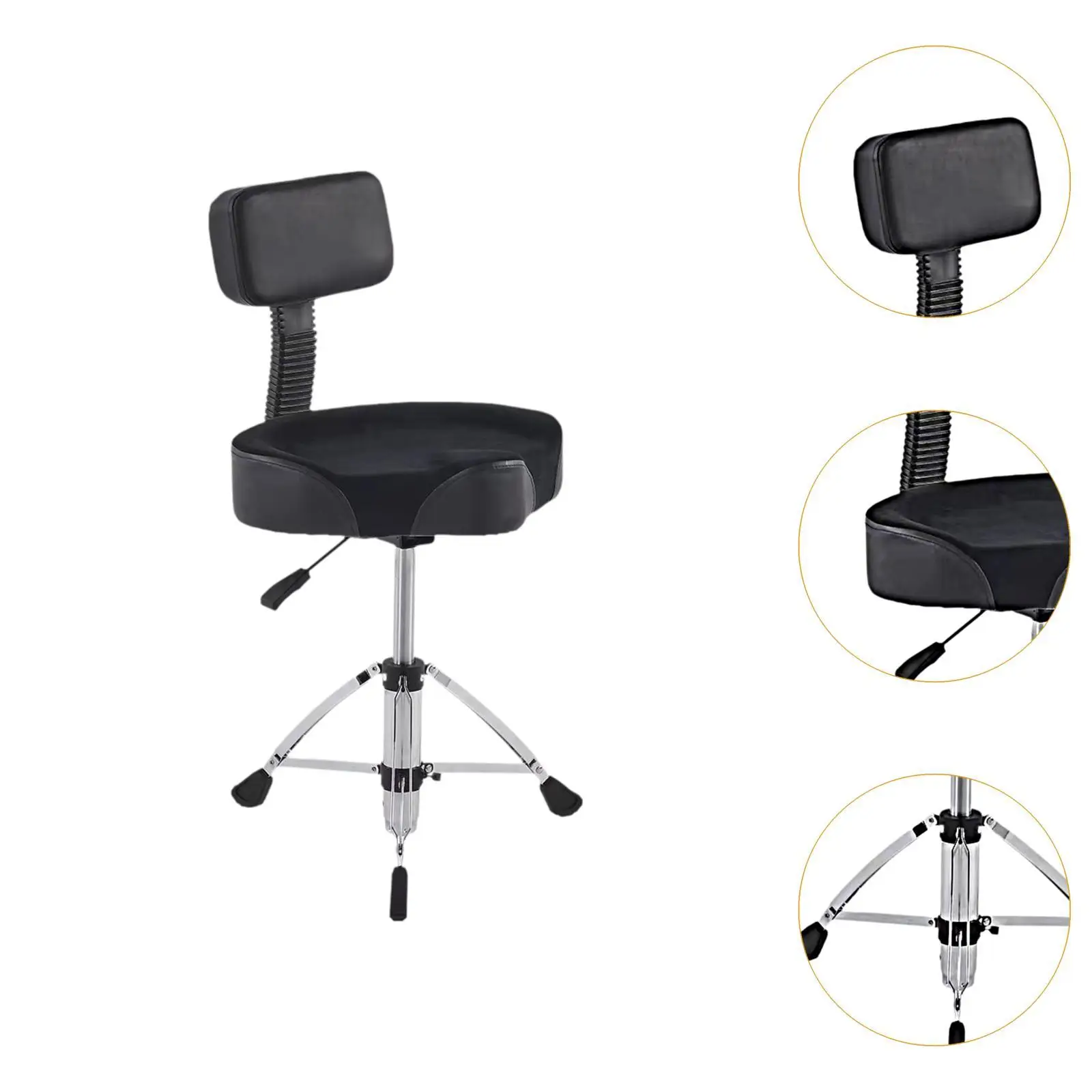 Drum Throne with Backrest,Saddle Drum Seat,Drum Chair Stool,Motorcycle Style Padded Hydraulic Drum Stool Drum Seat for Adults