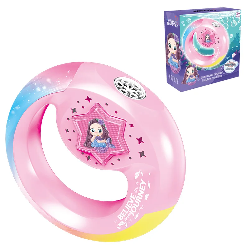 Machine à bulles avec bracelet léger, princesse sirène, cadeau d'anniversaire pour fille, jouet soufflant de bulles en plein air, 2025