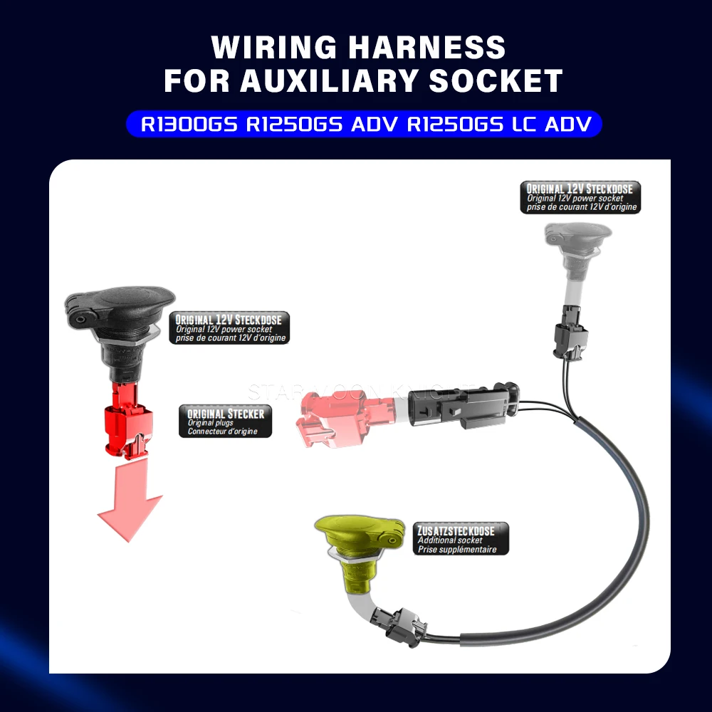 Motorcycle Quick Connect Wiring Harness For BMW R1300GS R1200GS LC ADV R1250GS GSA R 1300 GS Adventure R 1200 1250 GS R1250