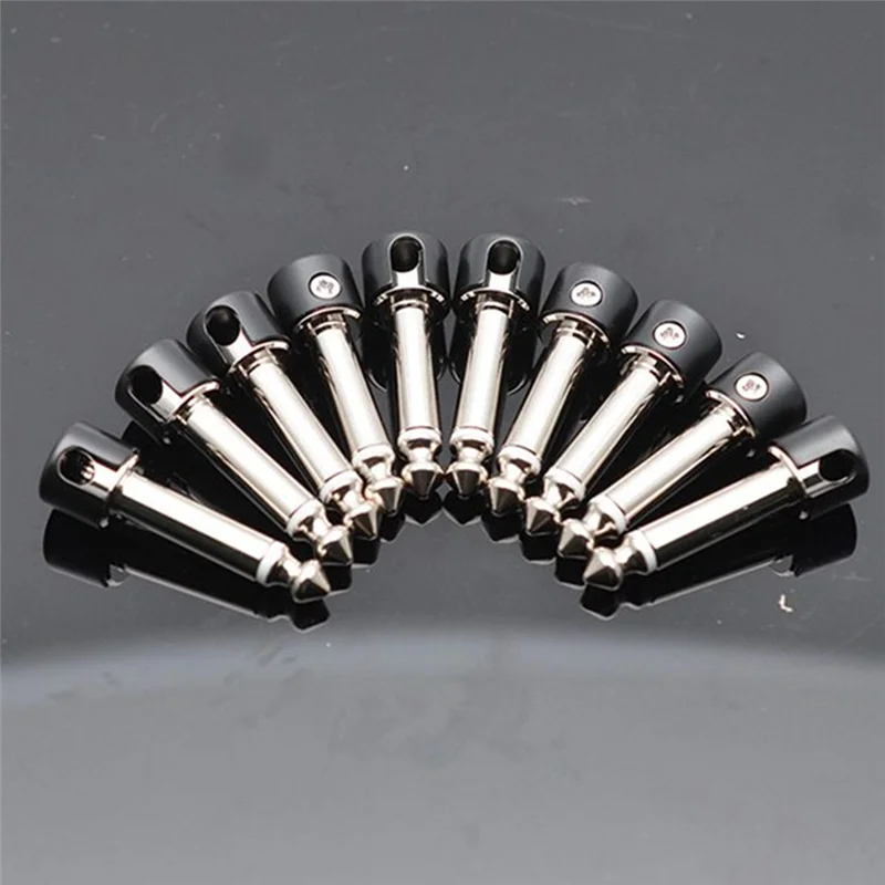 

SS-12Pcs DIY Strait Audio Solderless 6.35 Mono Plug Guitar Effect Connector Chrome Black