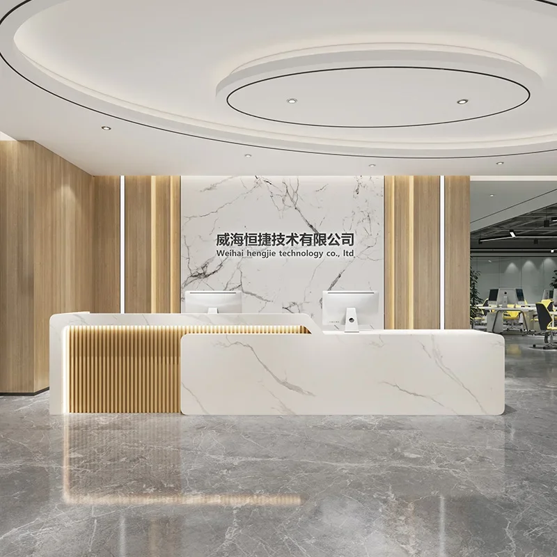 

Front Desk Simple Reception Desk Store Banco Cashier Table Reception Desk Standing Cabinet Console Mostrador Room Furniture