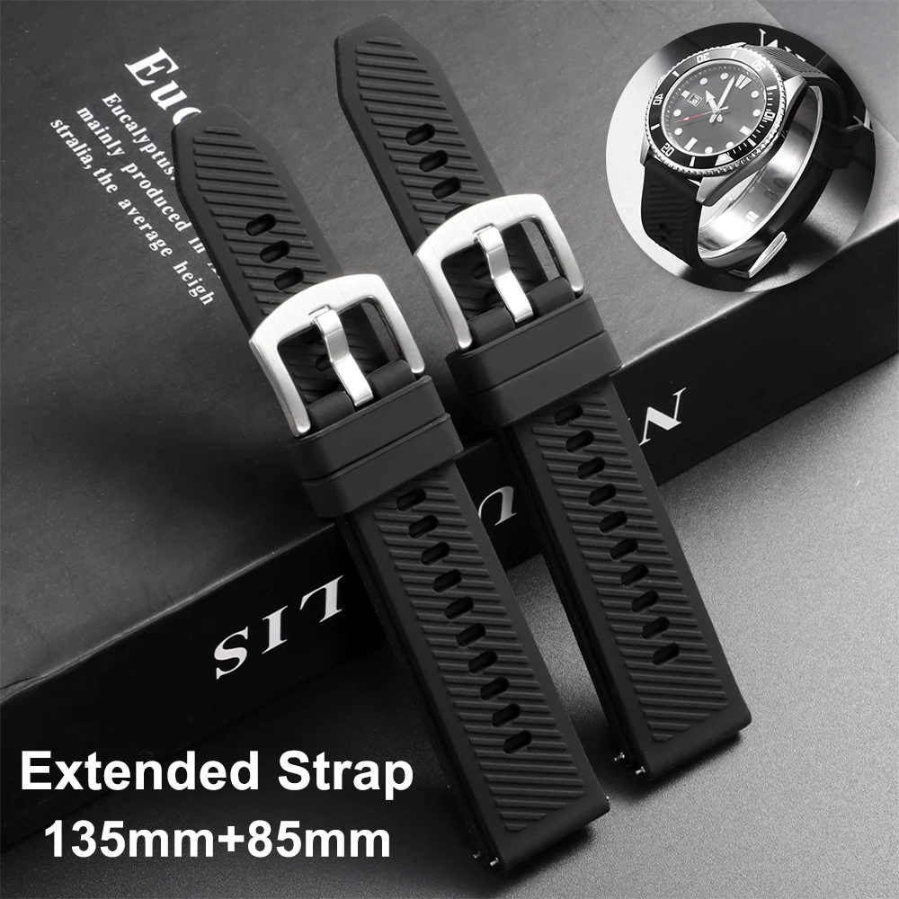 22mm Rubber Strap High Quality Soft Silicone Watch Band for Swatch for Omega Extended Bracelet Belt Waterproof Sports Wristband