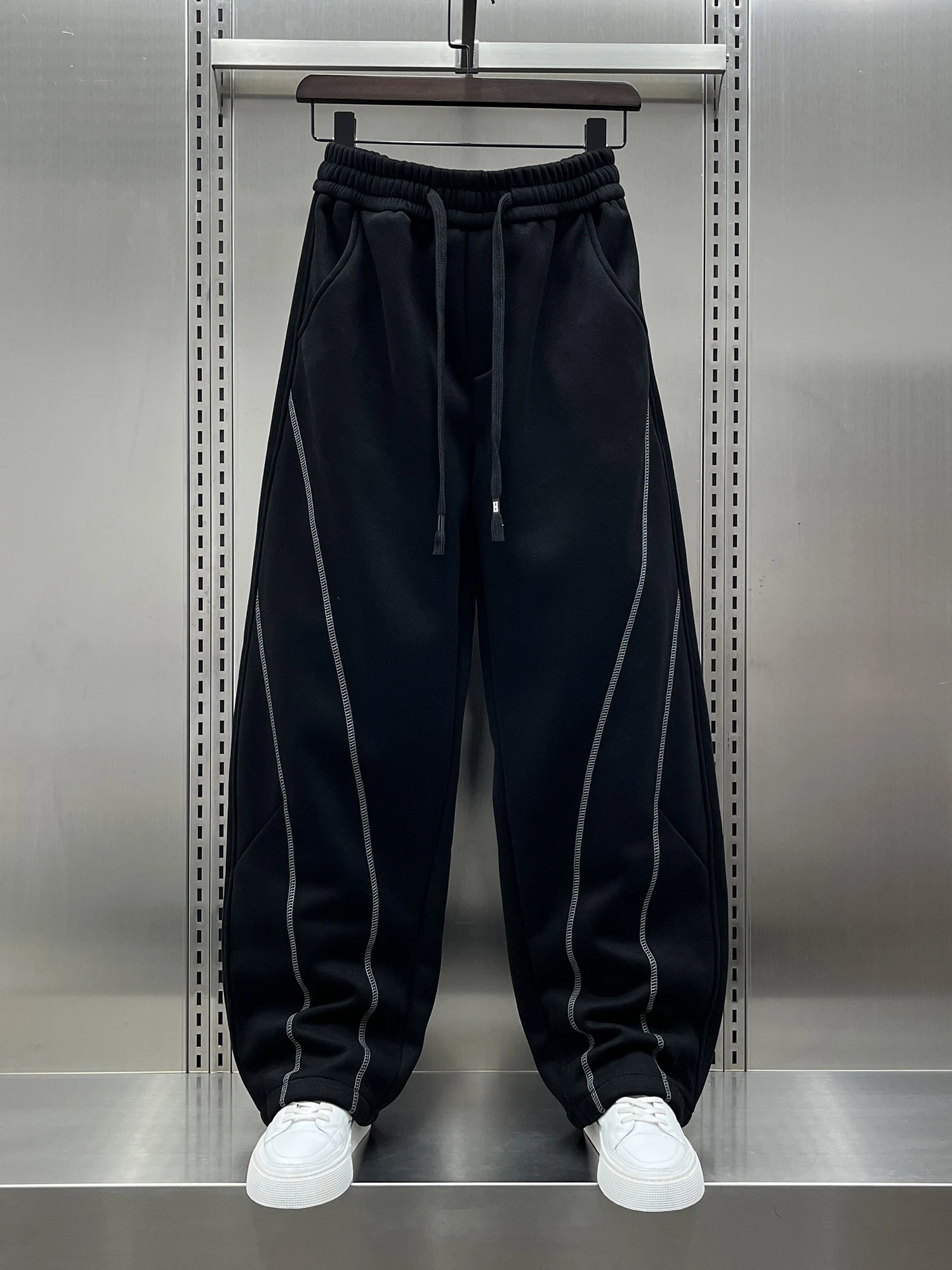 

Мужские повседневные брюки Faionable Fce на подкладке в стиле пэчворк, зима 2024, модные американские брюки свободного покроя, прямые брюки