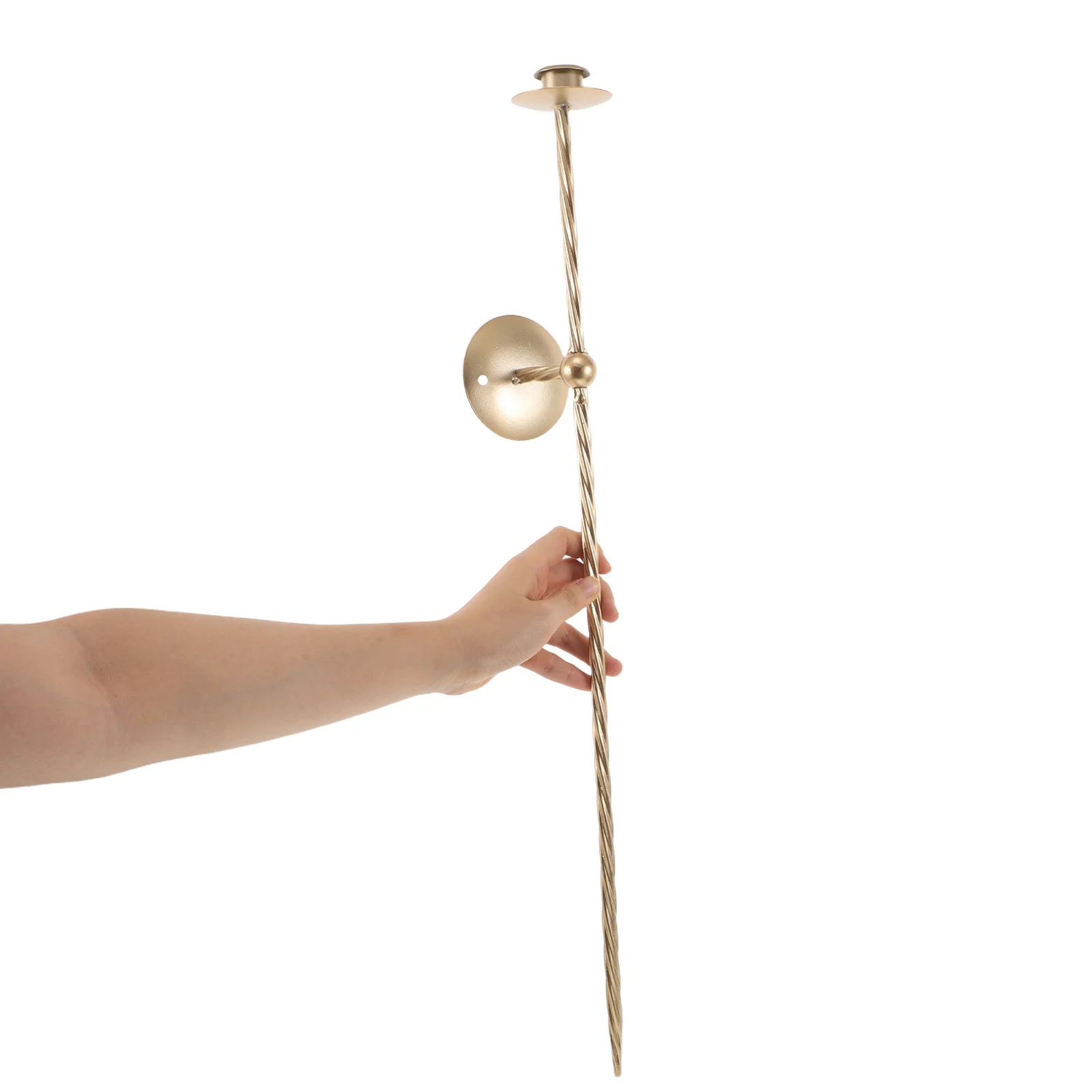 

2Pcs Iron Wall Hanging Candlestick Holder Spiral Design Decorative Sconce Stand for Living Room Dining Room Entryway Long