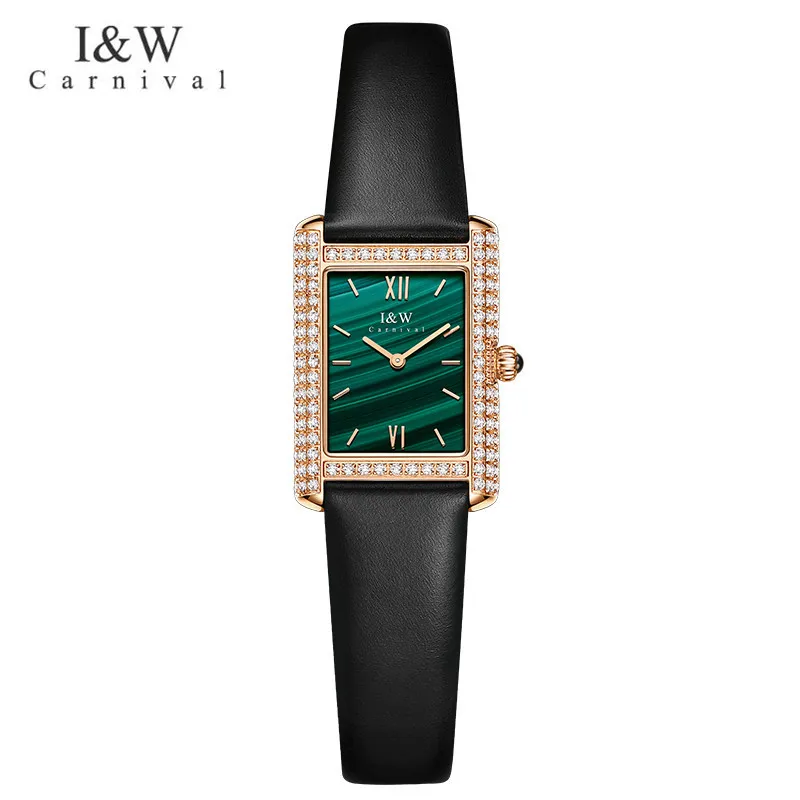 Switzerland Made Watch for Women CARNIVAL Brand Luxury Square Quartz Watch Ladies Fashion Waterproof Ultra Thin 5mm Reloj Mujer