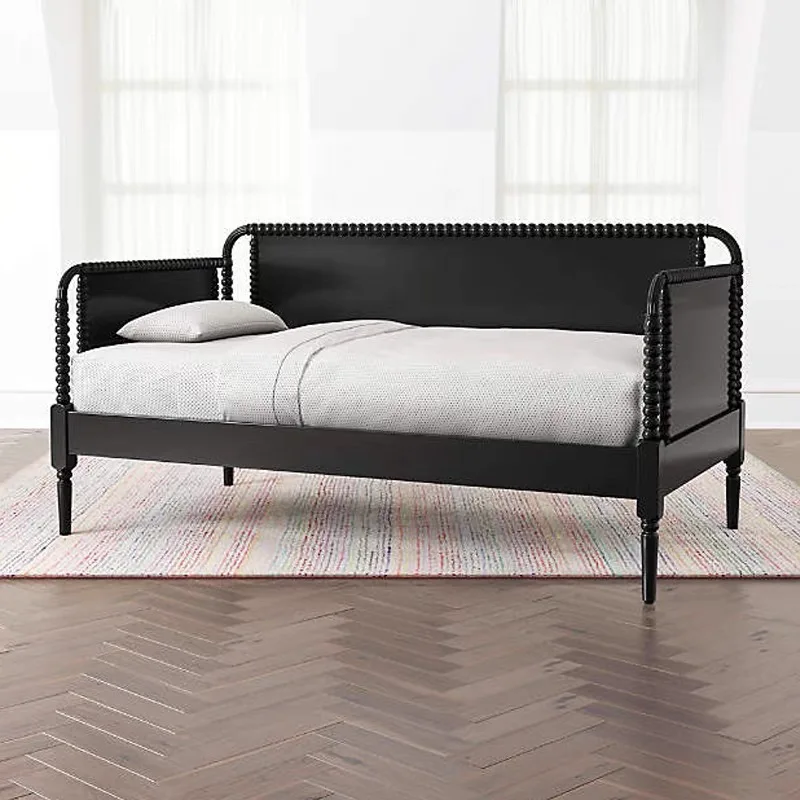 

Solid wood sofa for two or three people, simple and retro, vintage, modern and simple princess bed, sofa