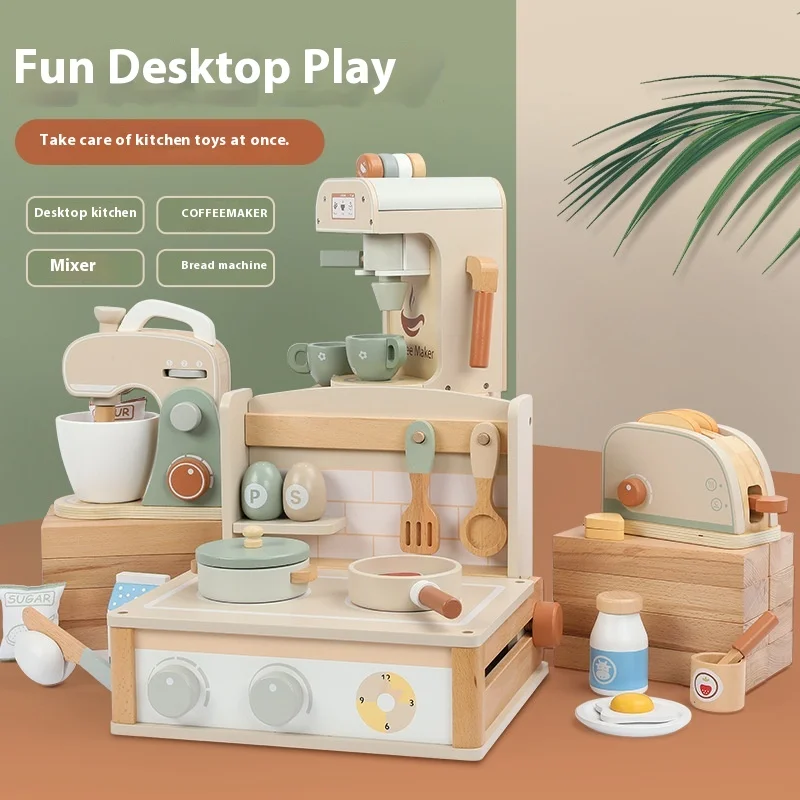 

Simulation Cooking Wooden Kitchenette Toy Mini Simulation Children Simulate Home Set Wooden Tabletop Kitchen