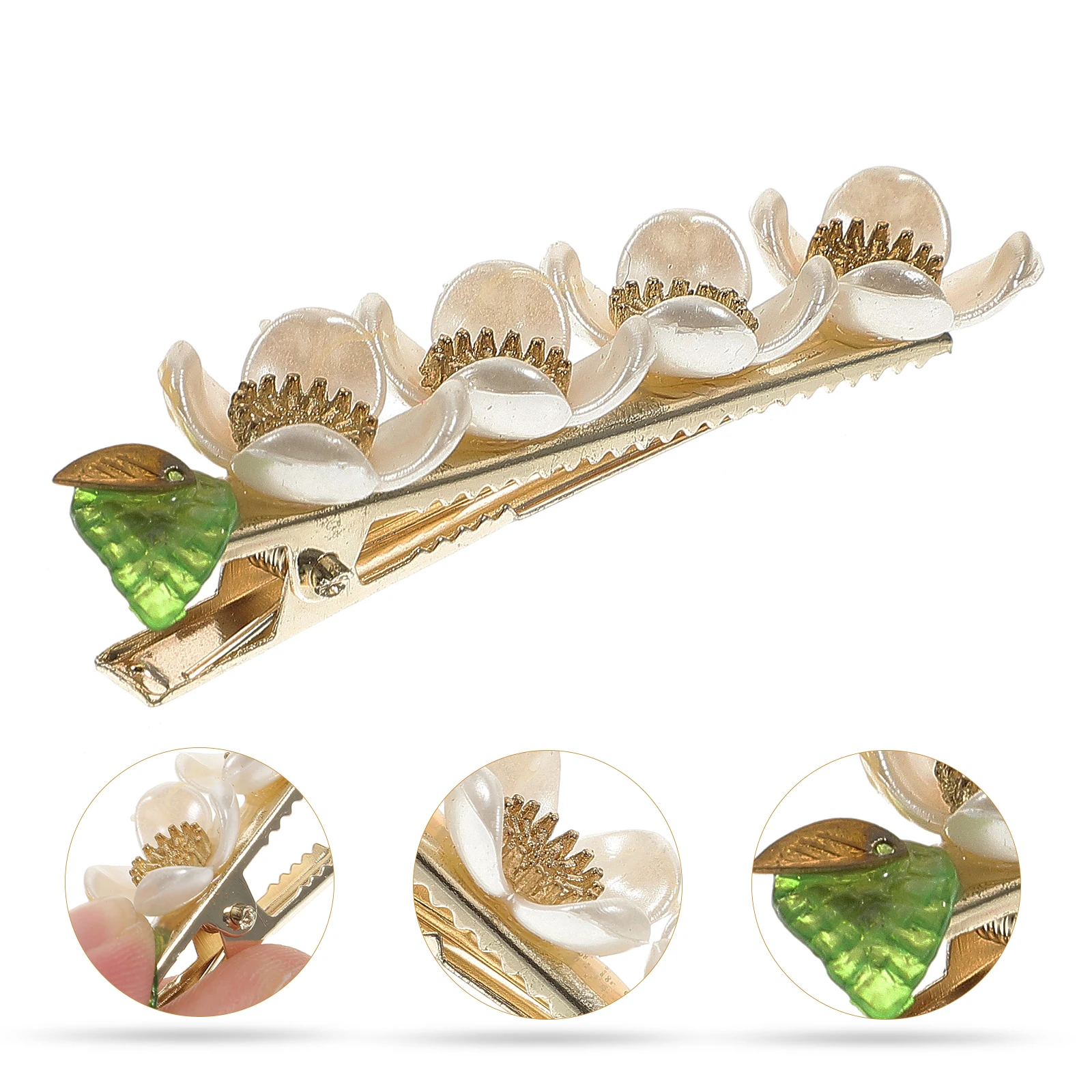 

1pc Flower Clip Rhinestone Seashell Alloy Hairpin Styling Barrette Decorative Hair Clamp For Women Gift Hair Accessories
