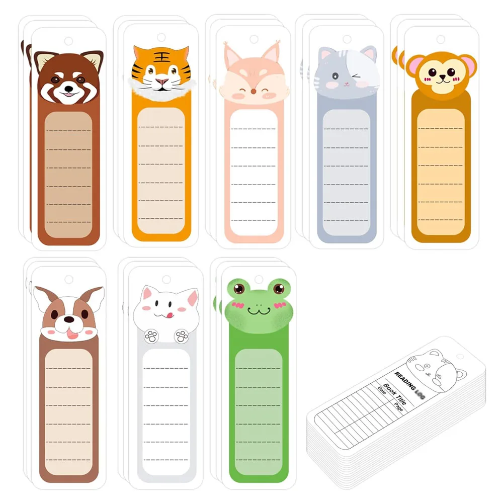 

24Pcs Cute Animal Bookmarks with Tassel DIY Book Tracker Reading Page Cards for Read Lover Readers Literary Gifts