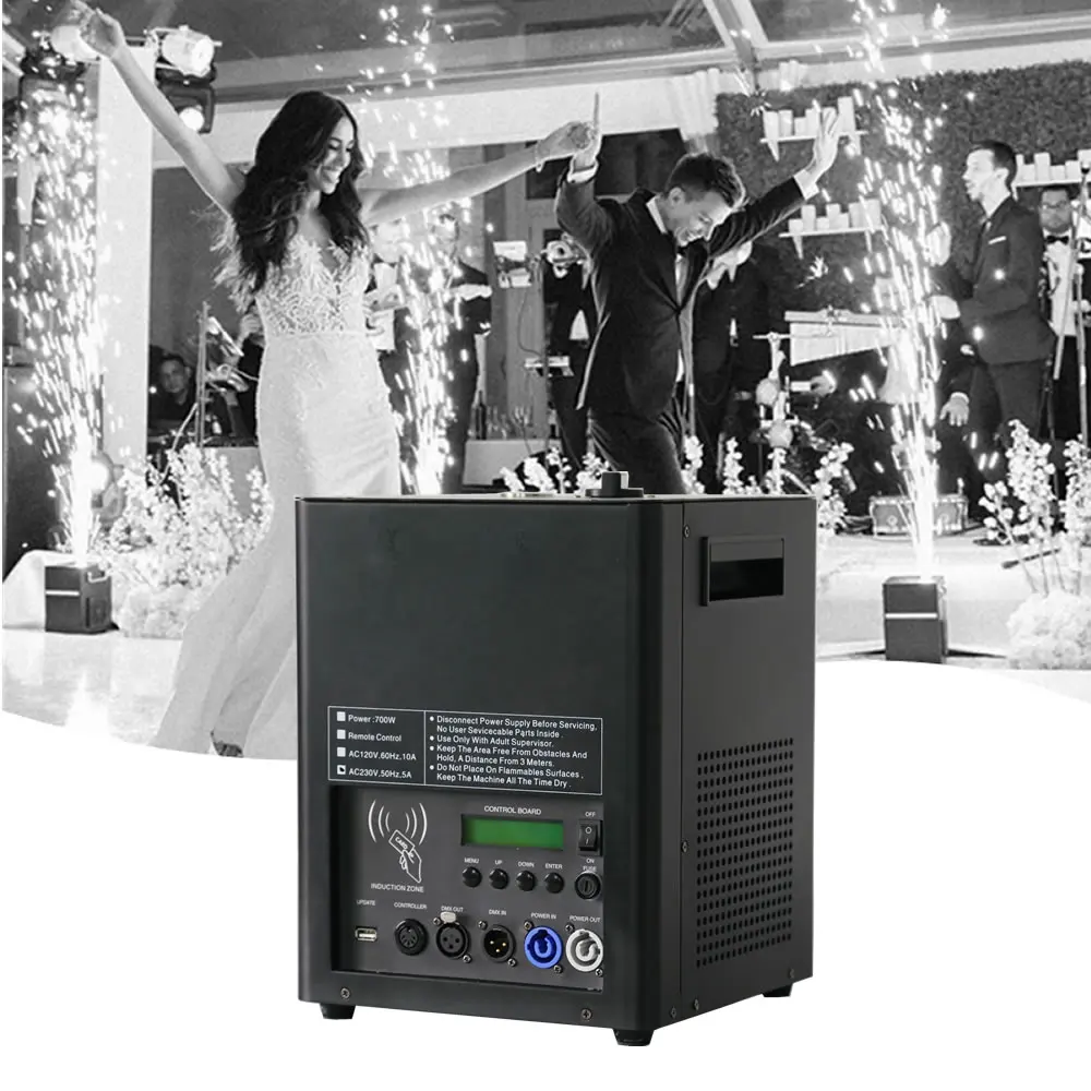 

700W Wireless DMX Electric Cold Spark Fireworks Machine Safe Cold Stage Special Effect Spark Fountain Sparkular Wedding Machine