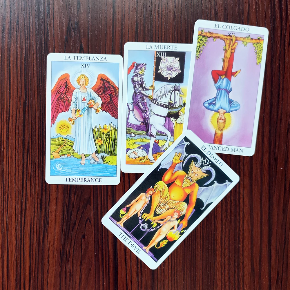 Cartes de Tarot en espagnol anglais, jeu de Divination pour débutants avec livre de guidage en anglais, prédictions d'astrologie