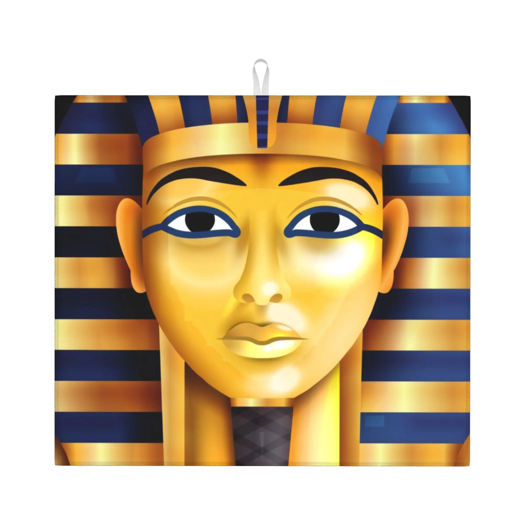 Drying Mat For Kitchen Ancient Egypt Pharaoh King Tut Water Absorbent Waterproof Egyptian On Slip Kitchen Counter Protector Mat
