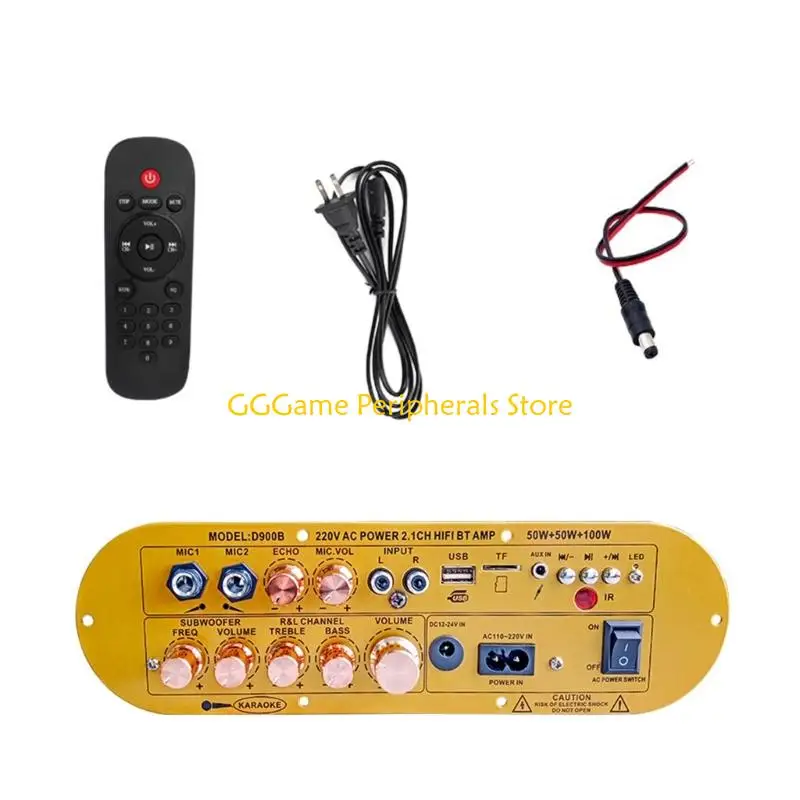 U55B Bluetooth-compatible Digital Amplifier Board Karaoke Amplifier Home Car Subwoofer Board 2x50W 100W Preamplifier