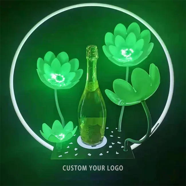 Custom Logo VIP Metal Rechargeable Nightclub Glorifier LED Wine Display Club Bottle Service Presenter For Night Club