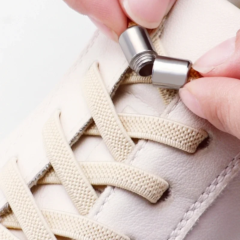 No Tie Shoe Laces Capsule Lock Elastic Laces 1Pair for Sneakers Kids Adults 0 6cm Flat Shoelace Without Ties