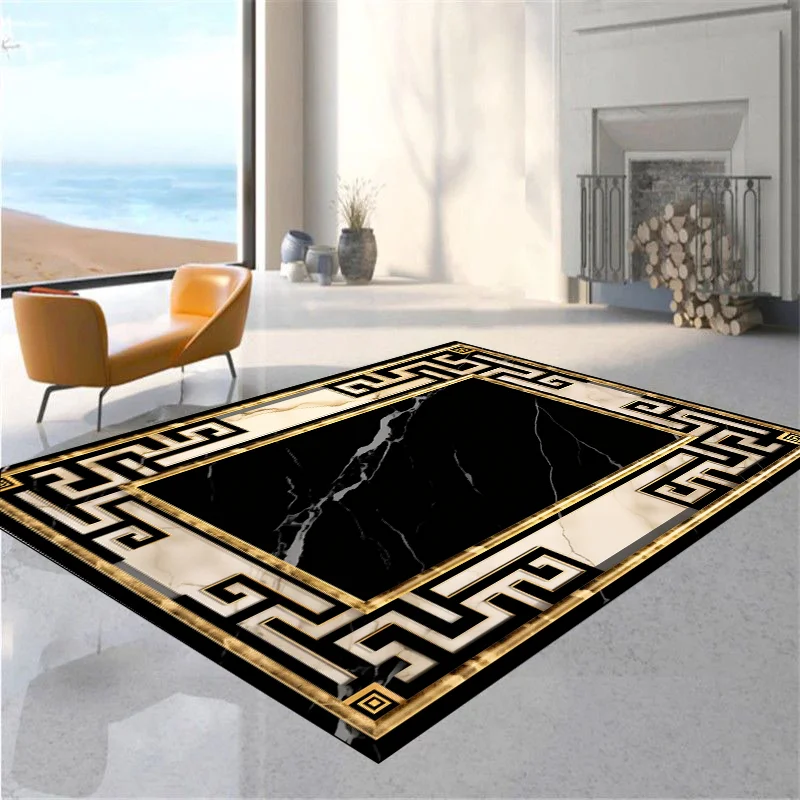 European Luxury Living Room Carpet Large Bedroom Decoration Rug Washable Cloakroom Lounge Rug Porch Anti-Slip Mat Customizable