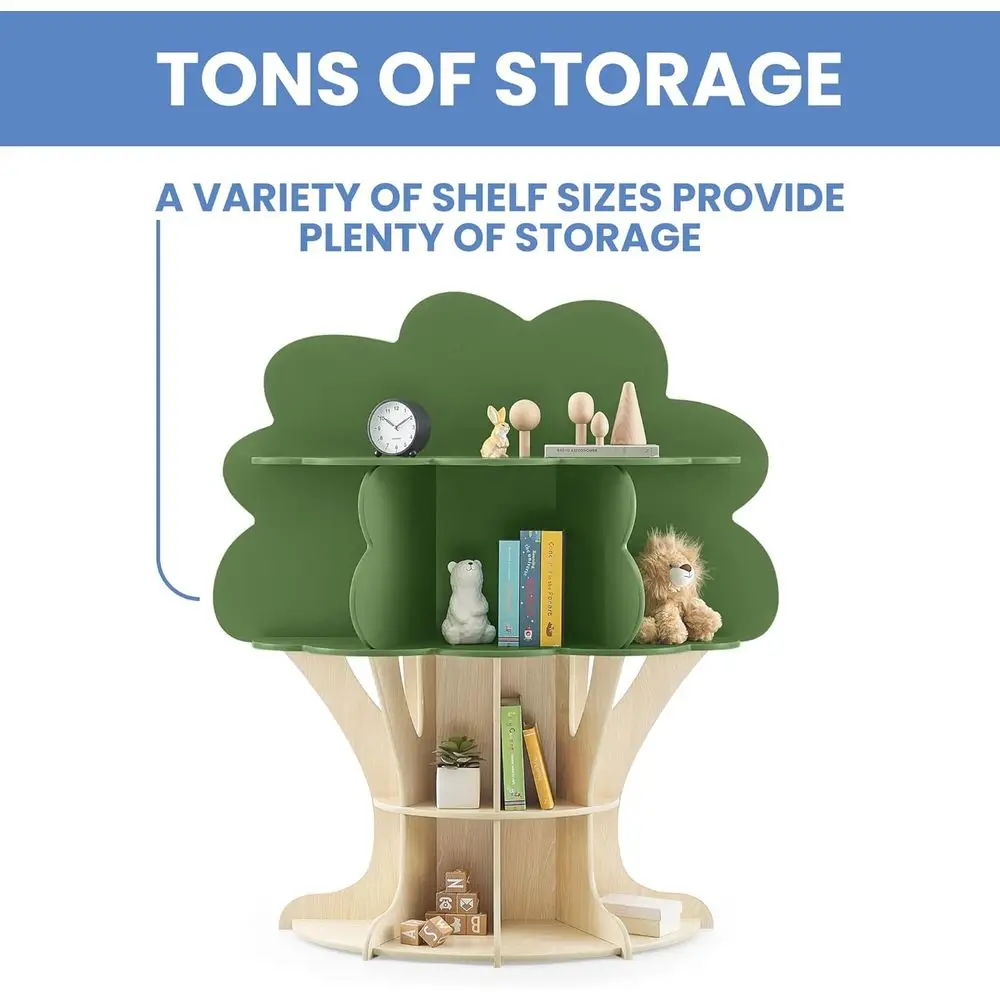 Eco-Friendly Fern Green & Natural Crafted Greenguard Gold Bookshelf