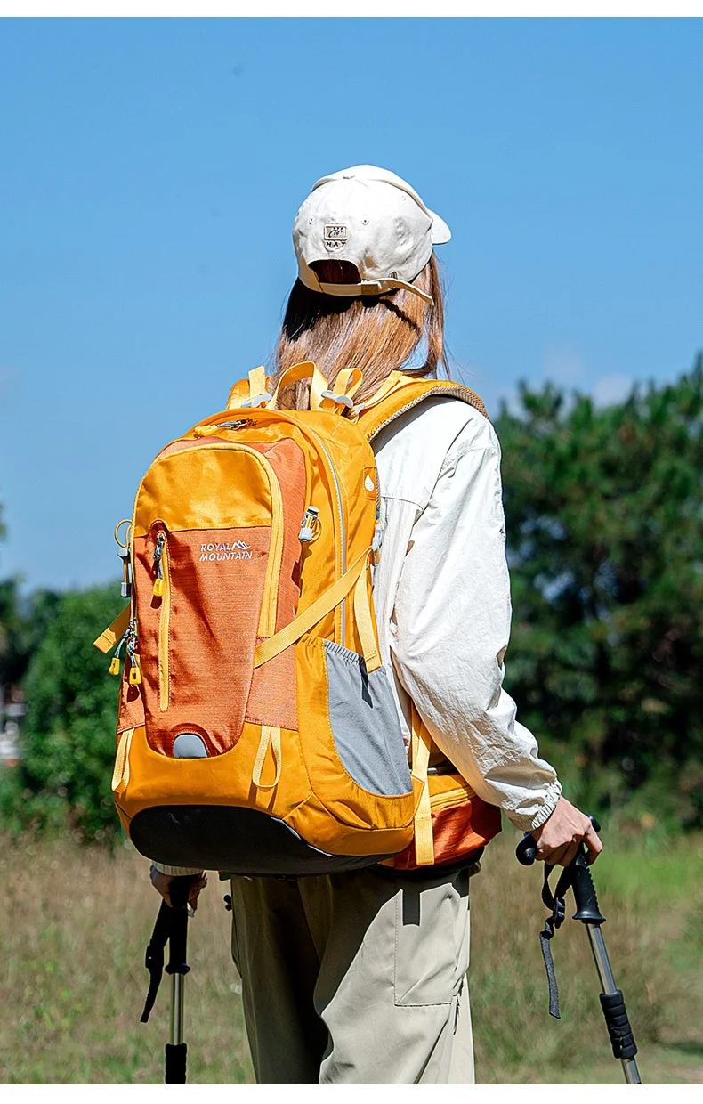 Nylon Wasserdichter Rucksack Casual Outdoor 35L Große Kapazität Reiserucksäcke Wandern Camping Bergsteigen Tasche Jugend Sporttaschen – Detail 3
