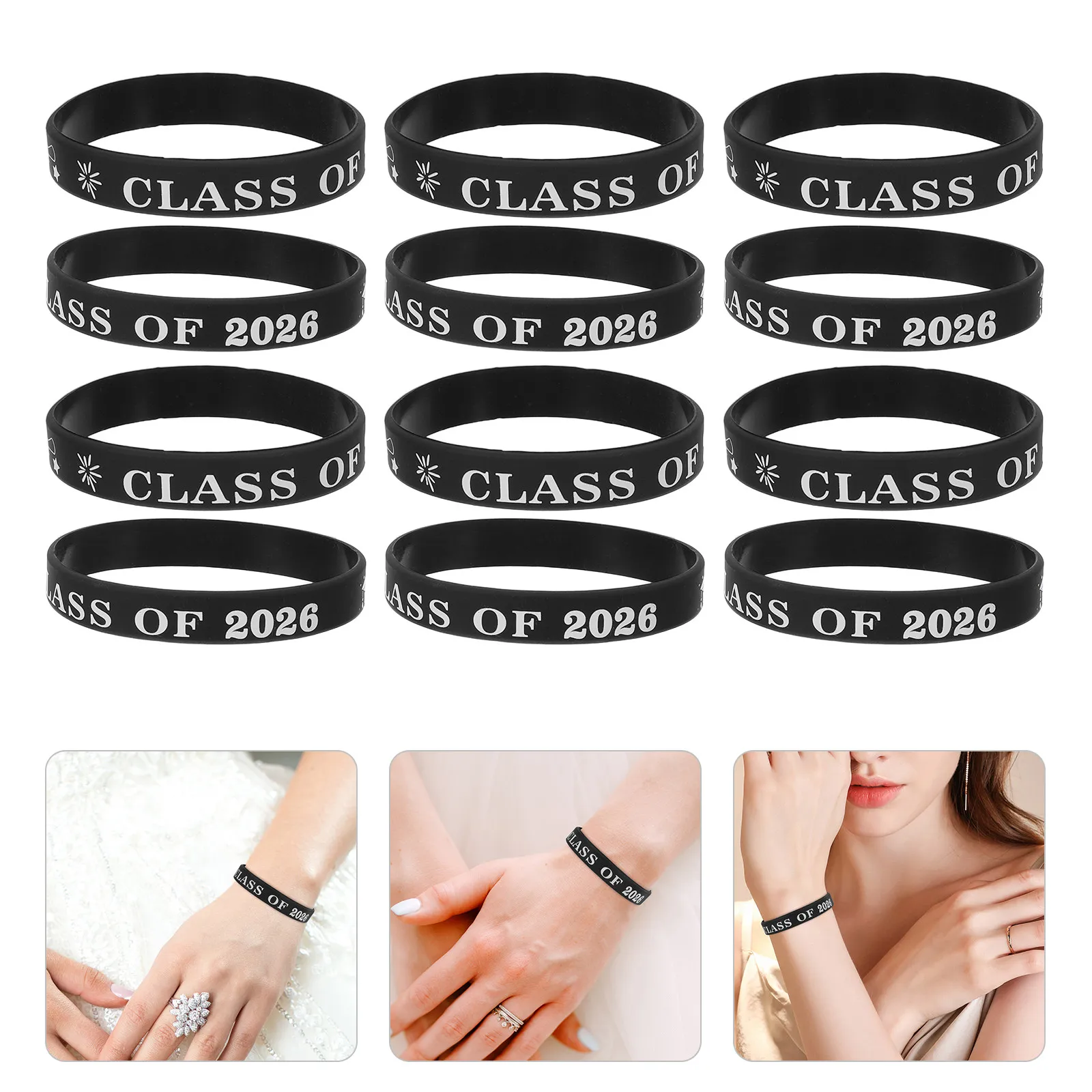 

30Pcs Graduation Silicone Wristbands of 2026 Wrist Bands for Event Graduation Party Wristband Season