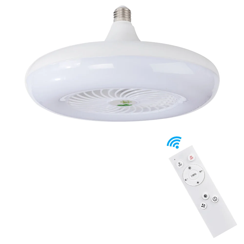 

E27 LED Ceiling Fan Light 360° Rotation Ceiling Lamp Ventilator Lamp Remote Control Cooling Fan Dimming Lighting for Living Room