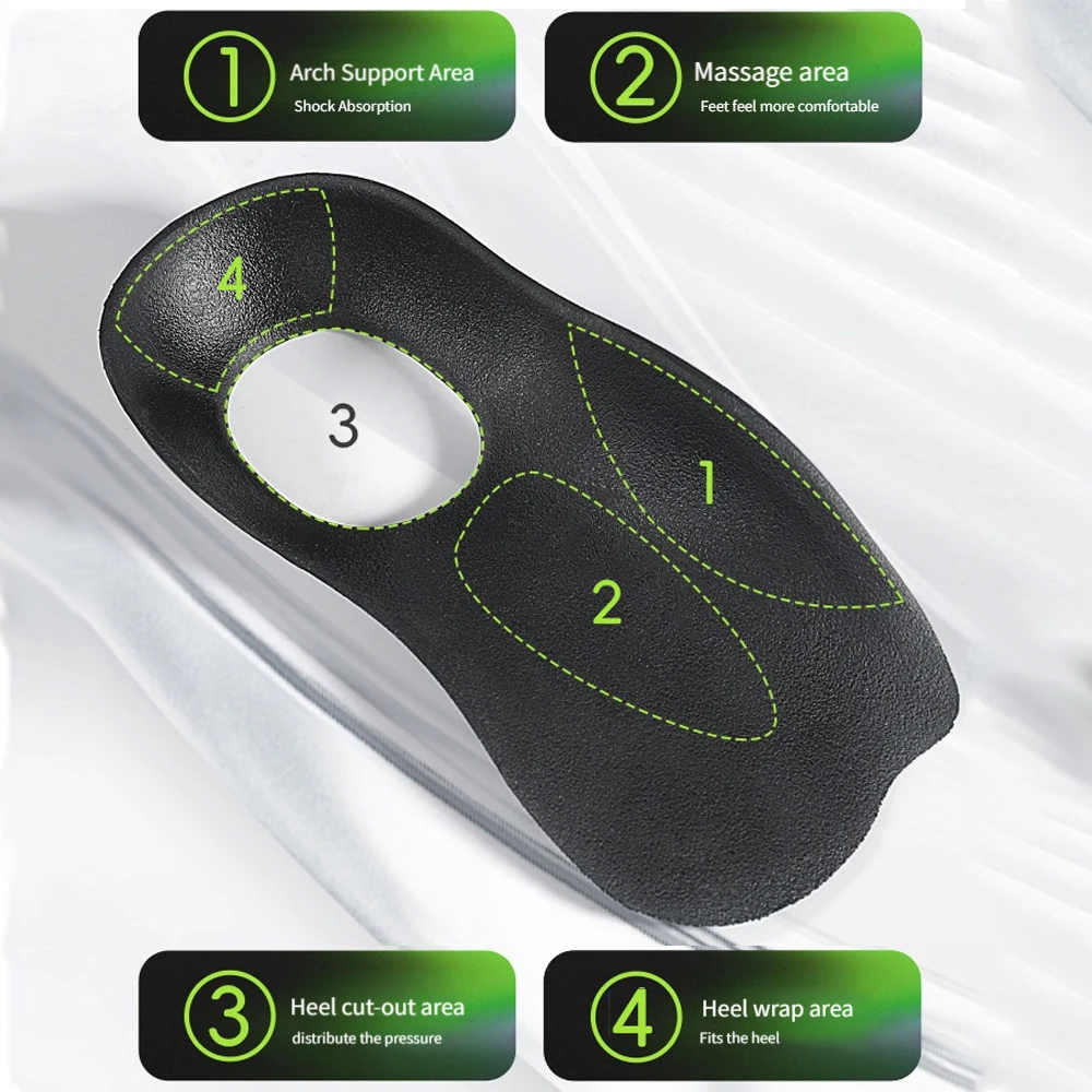 Orthotic Heel Insole with Arch Support Flat Feet Correction XO-Shaped Leg Foot Support Orthopedic Shoe Inserts for Shoes Unisex
