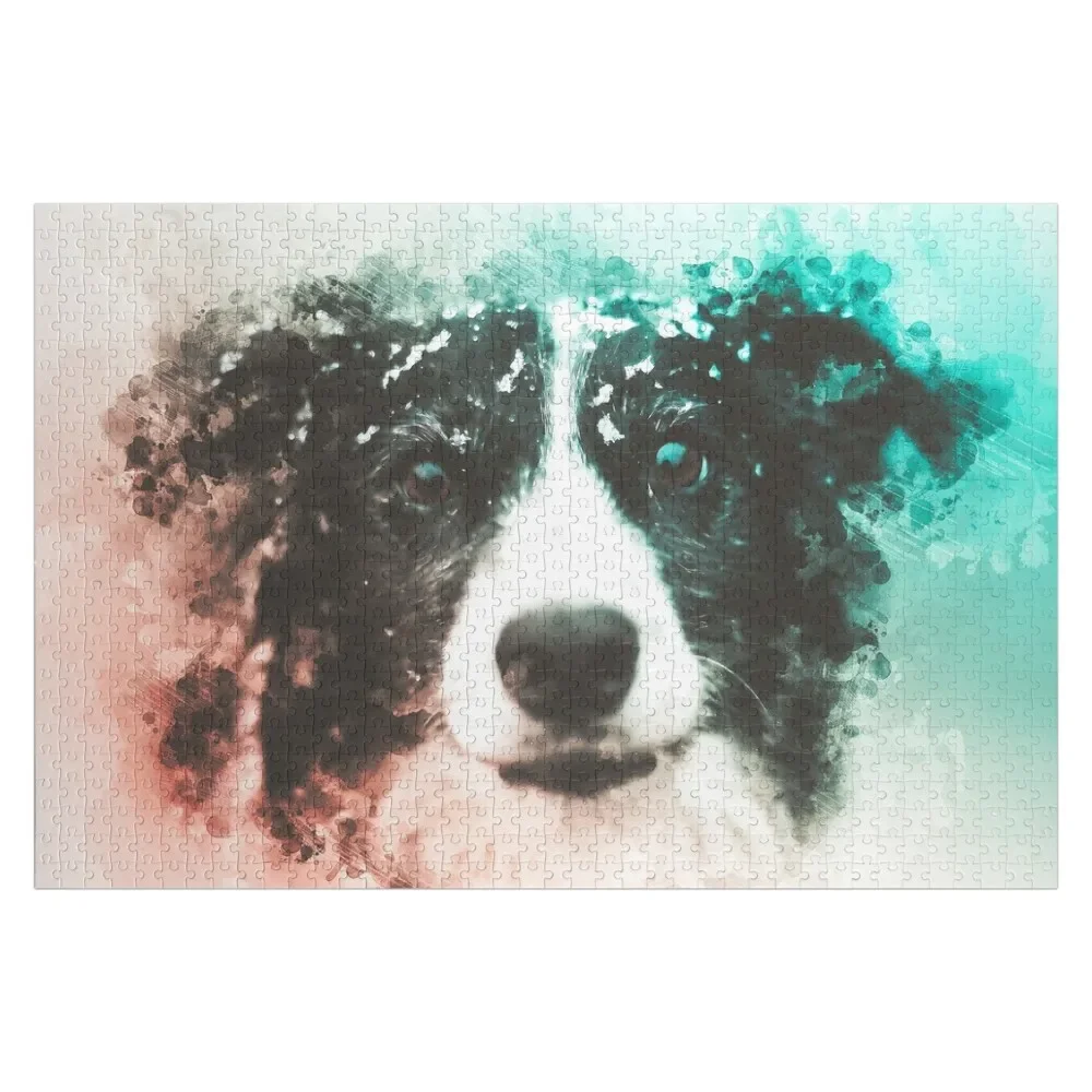 

Border Collie Painting Jigsaw Puzzle Wood Photo Personalized Jigsaw Custom Customizable Gift Puzzle