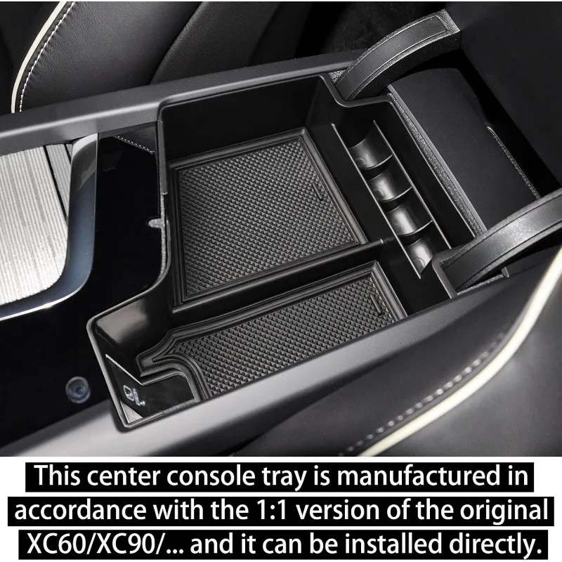 Center Console Organizer Tray Compatible with Volvo XC60 (2018-2024) / XC90 (2021-2024) / S90 S60 (2020-2024) V60 V90 Accessorie