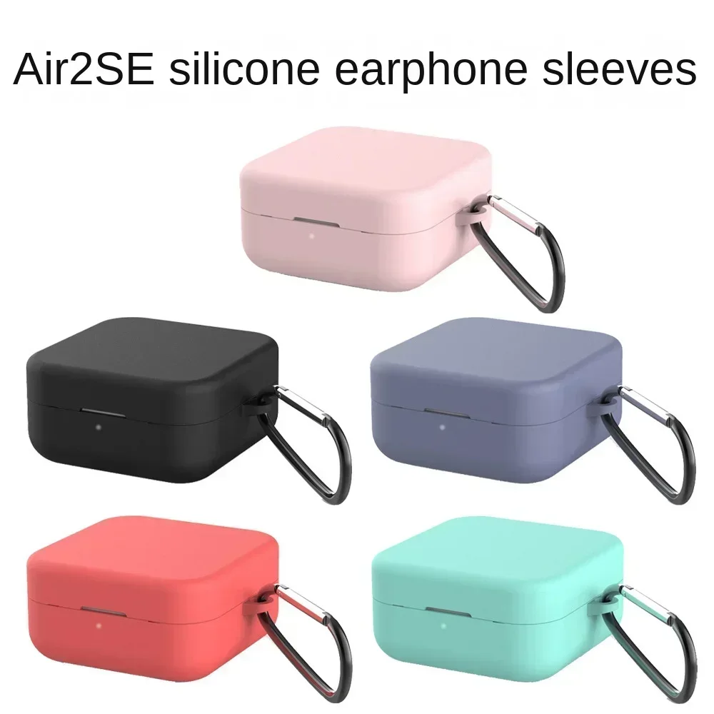 Soft Silicone Case para Xiaomi Mi Verdadeiros Fones de Ouvido Sem Fio, Capa Protetora, Air 2 SE, 2 em 1