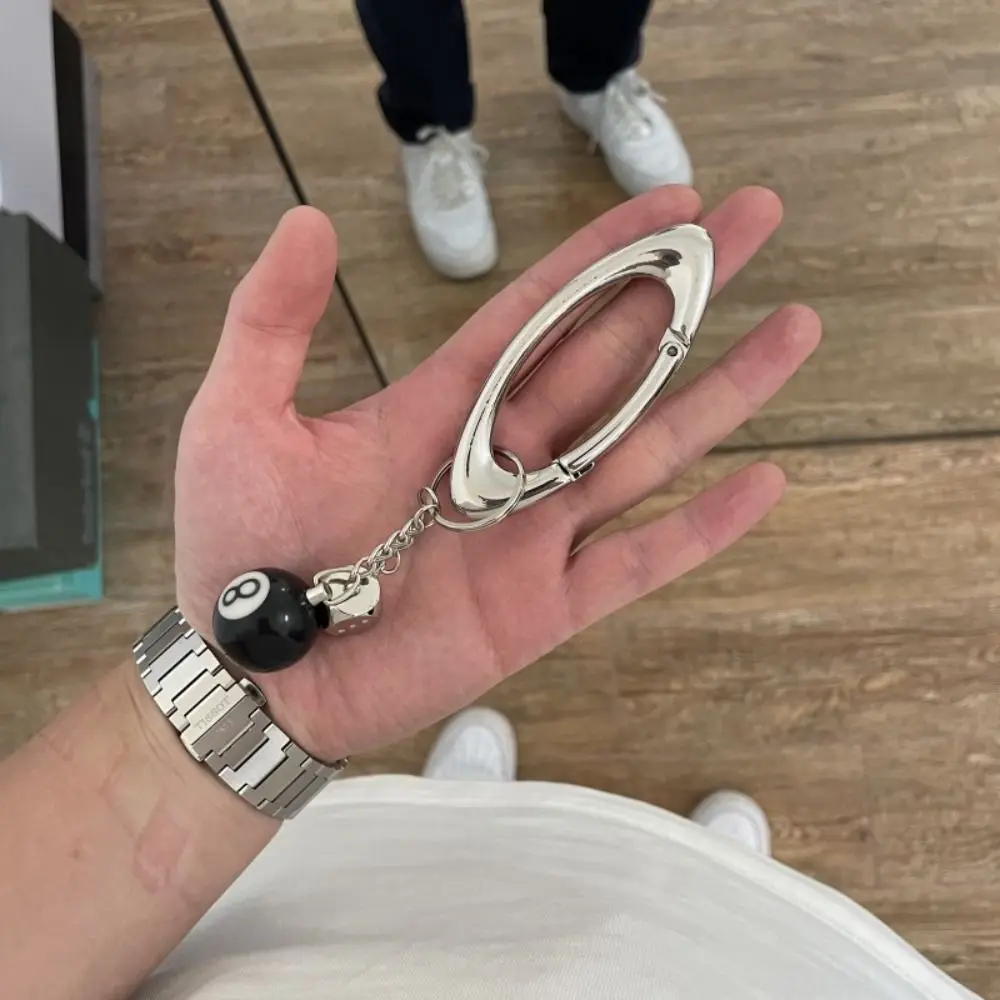 

Alloy Black Billiards Keychain Backpack Hanging Hiphop Black 8 Backpack Pendant Ins Jewelry Hiking Buckle Keychain Birthday Gift