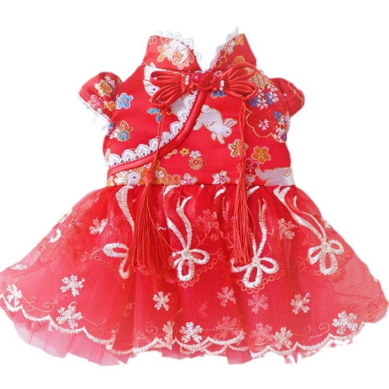New Year Dog Costume Dress Summer Pet Clothes Cat Yorkies Pomeranian Shih Tzu Maltese Bichon Poodle Schnauzer Dog Clothing Skirt