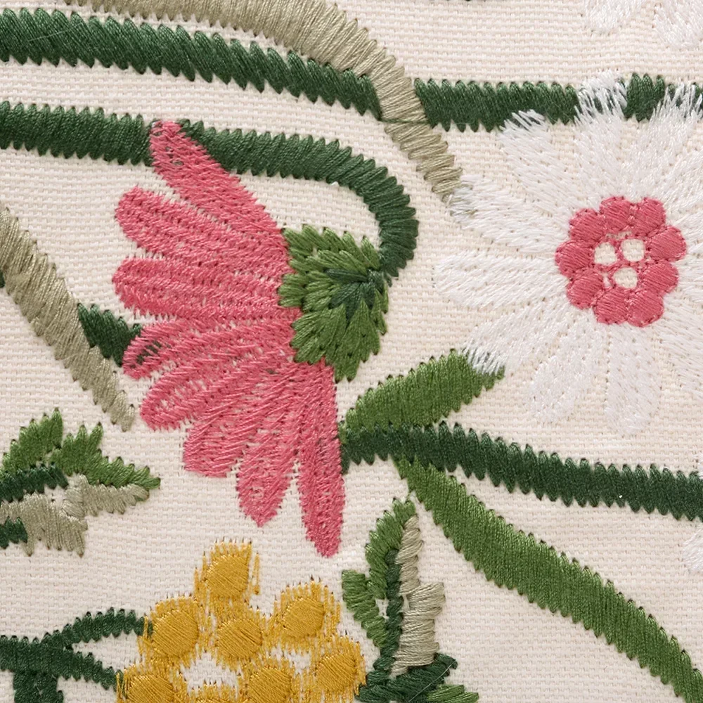 Juste de coussin brodée florale, style ferme, fleur rose 3D, populaire, taie d\'oreiller, housses de canapé, lit, salon, chambre à coucher, 45x45cm