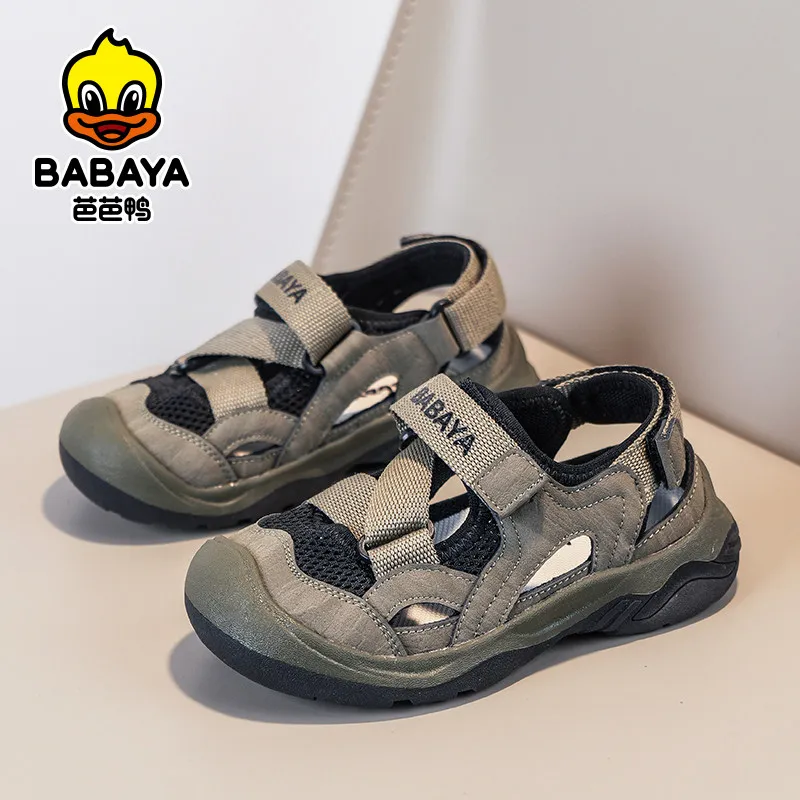

2026 Summer New Breathable Children Sandals Closed Heel Mesh Casual Sports Shoes Cool Boys Sandals For Outdoor Leisure