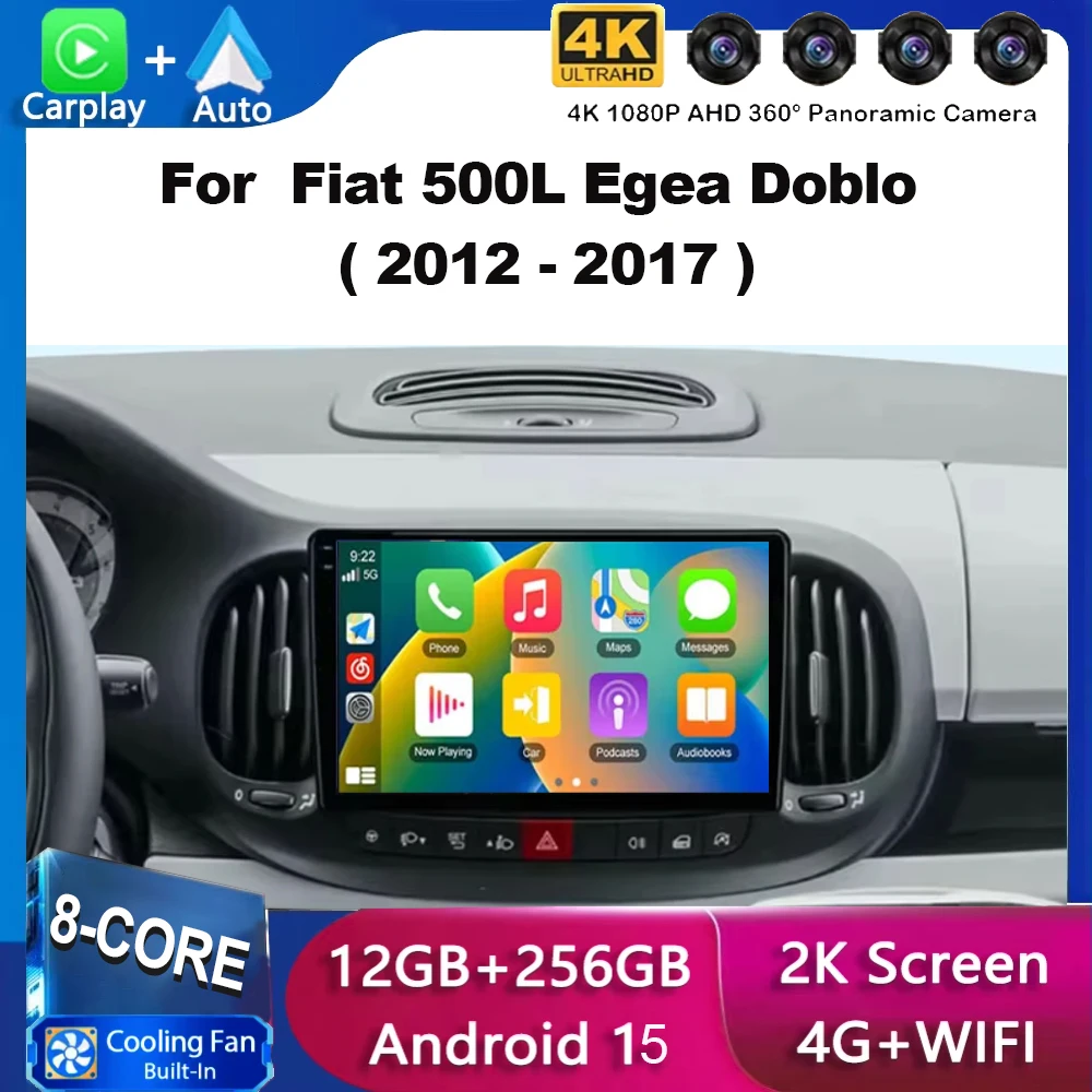 

Android 15 Car Radio For Fiat 500L Egea Doblo 2012 - 2017 Navigation GPS Multimedia Player wifi+4G Stereo Auto DSP 2 DIN