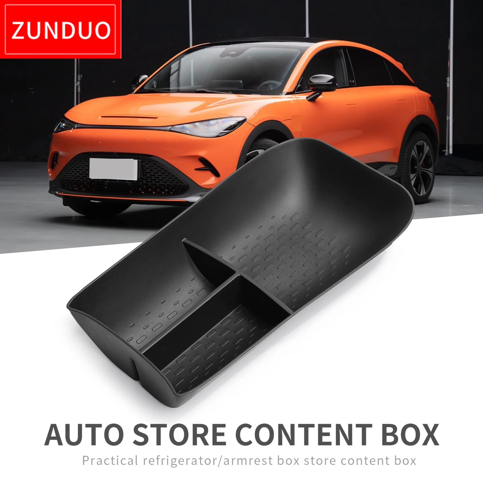 ZUNDUO per Smart #3 Car Center Console Box TPE Central Lower Layer Storage Tray Organizer accessori stivaggio riordino nero