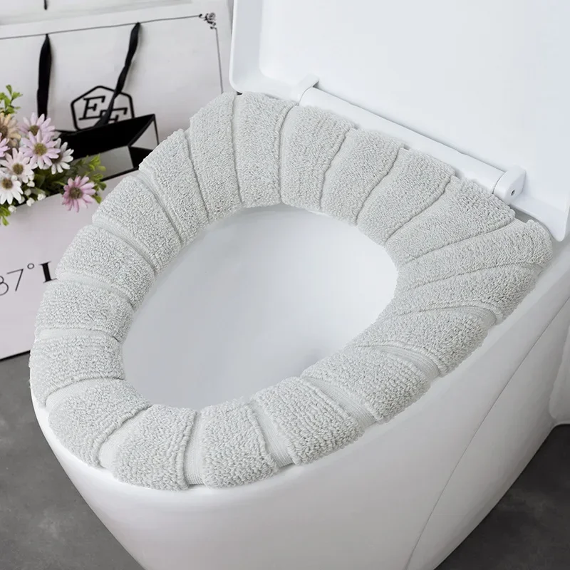 1Pcs Bathroom Toilet Seat Cover Soft Warmer Washable Mat Cover Pad Cushion Seat Case Toilet Lid Cover Accessories Bath Home