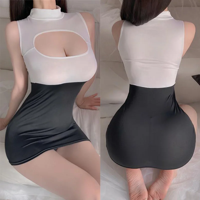 فستان الجنس معلقة الرقبة ضيقة عميق الخامس جمع قصيرة الورك المعانقة تنورة فستان عيد ميلاد امرأة فستان صيفي مثير متجر الجنس