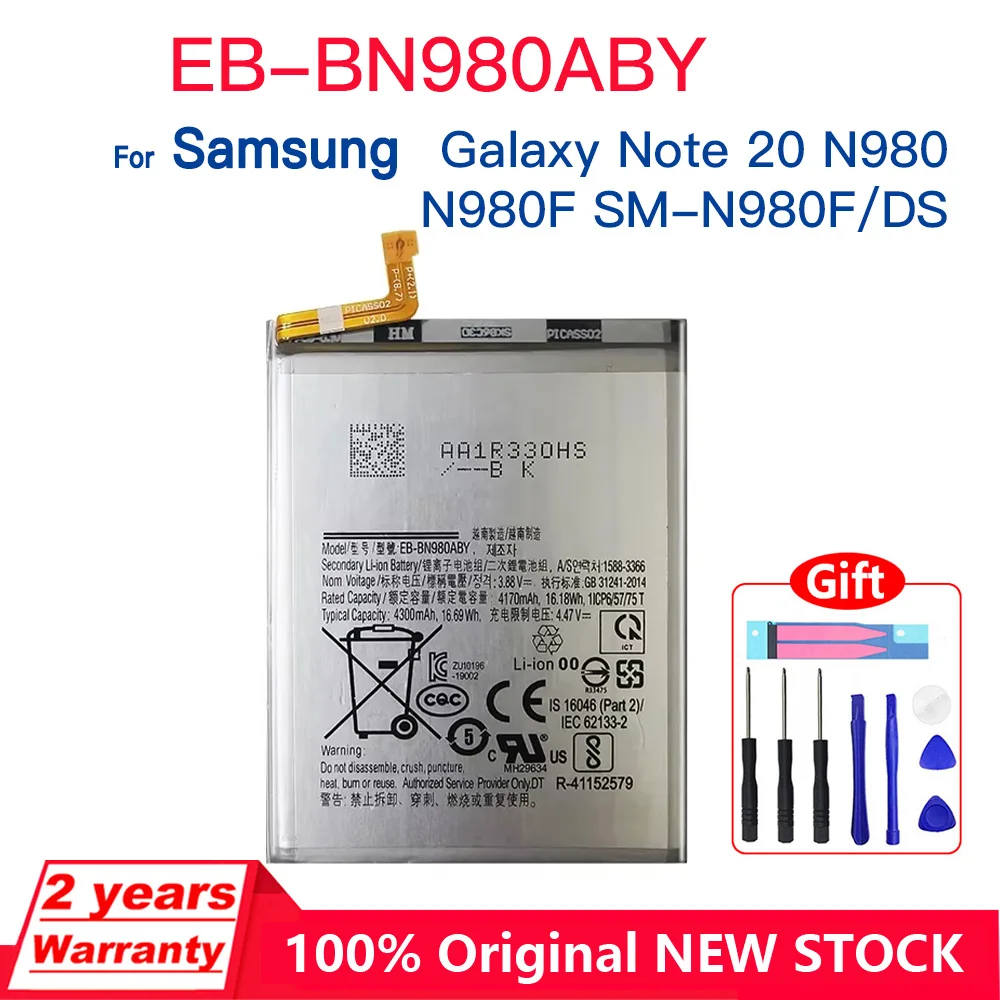 Genuine EB-BN980ABY 4300mAh Replacement Battery For Samsung Galaxy Note 20 N980 N980F SM-N980F/DS Batteries+Tools