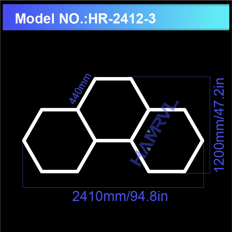 Hexagon LED-verlichting voor Garage Barbecue Winkel Kapperszaak Gym Bar Auto Detaillering Showroom 4S Workshop Plafondlamp Honingraat Buis