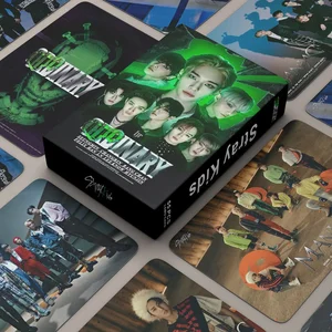 Todos os estilos 55 peças/straykids kpop novo álbum photocard felix hyunjin cartão postal estrela álbum cartão fã coleção cartões lomo 8 principais vendas bolsa do gato felix - №2